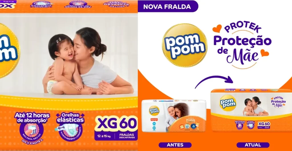 Fralda Infantil Pom Pom Protek Prot. Mae Hiper Xgrande C/60