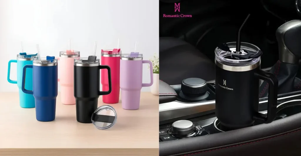 Copo térmico com canudo tampa e alça 1200ml para viagem